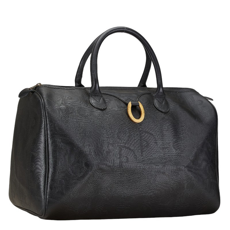 Dior Monogram Trotter Boston Bag Black PVC Leather