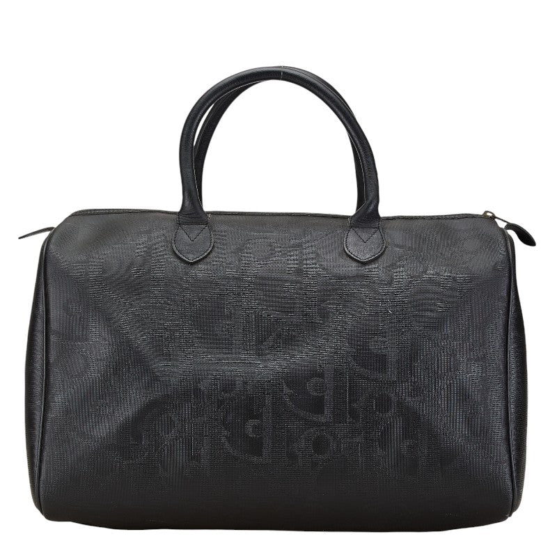 Dior Monogram Trotter Boston Bag Black PVC Leather