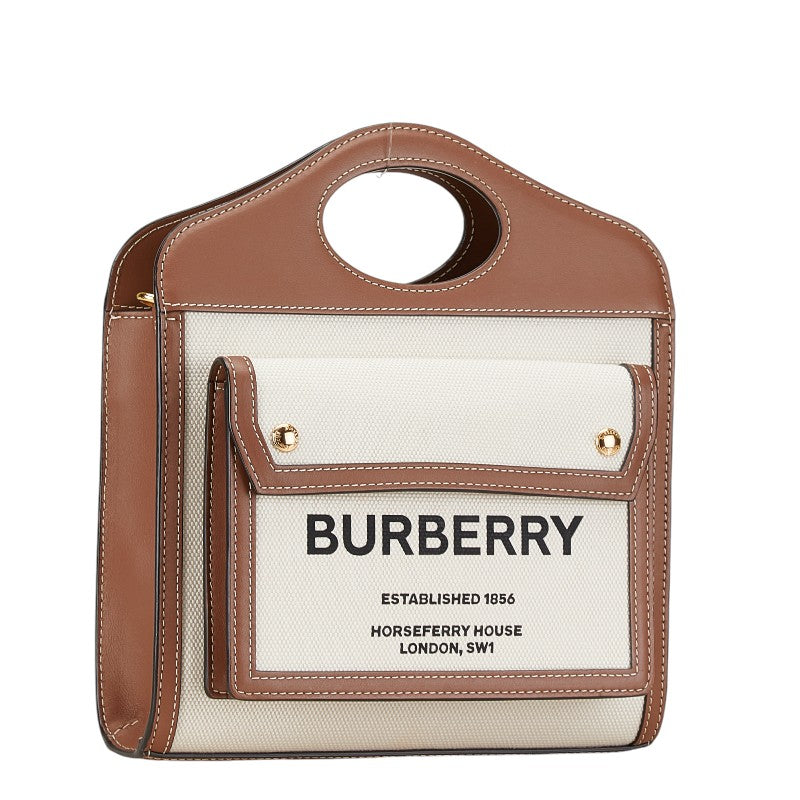 Burberry Horseferry Canvas Leather 2WAY Handbag