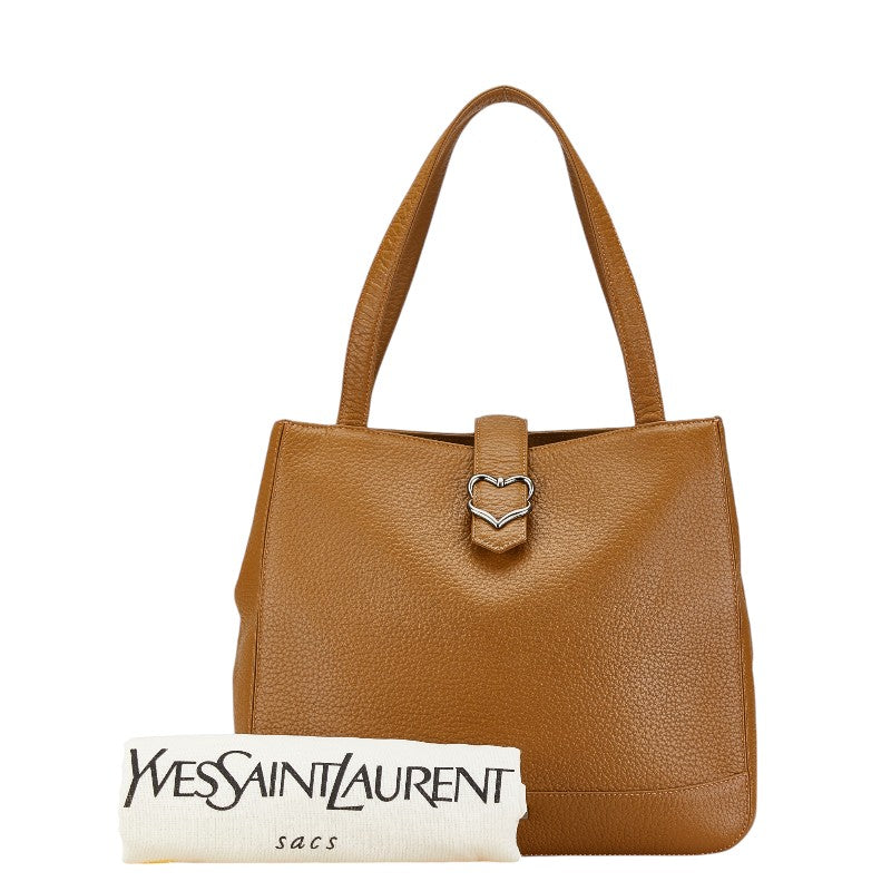 Yves Saint Laurent Leather Logo Plate Handbag