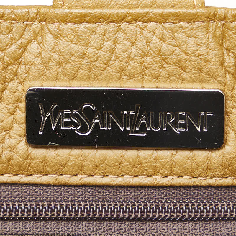 Yves Saint Laurent Leather Logo Plate Handbag