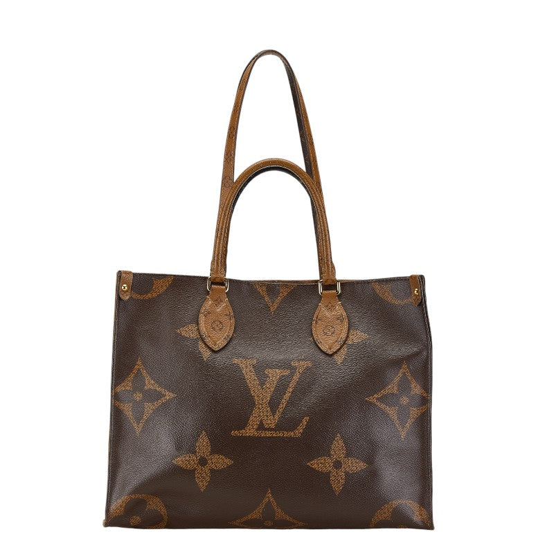 Louis Vuitton Monogram Giant Reverse OnTheGo MM Handbag Shoulder Bag M45321 Brown PVC Leather in Very Good Condition