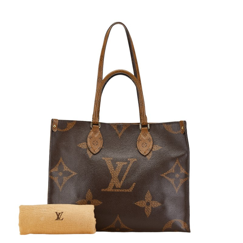 Louis Vuitton Monogram Giant Reverse OnTheGo MM Handbag Shoulder Bag M45321 Brown PVC Leather in Very Good Condition