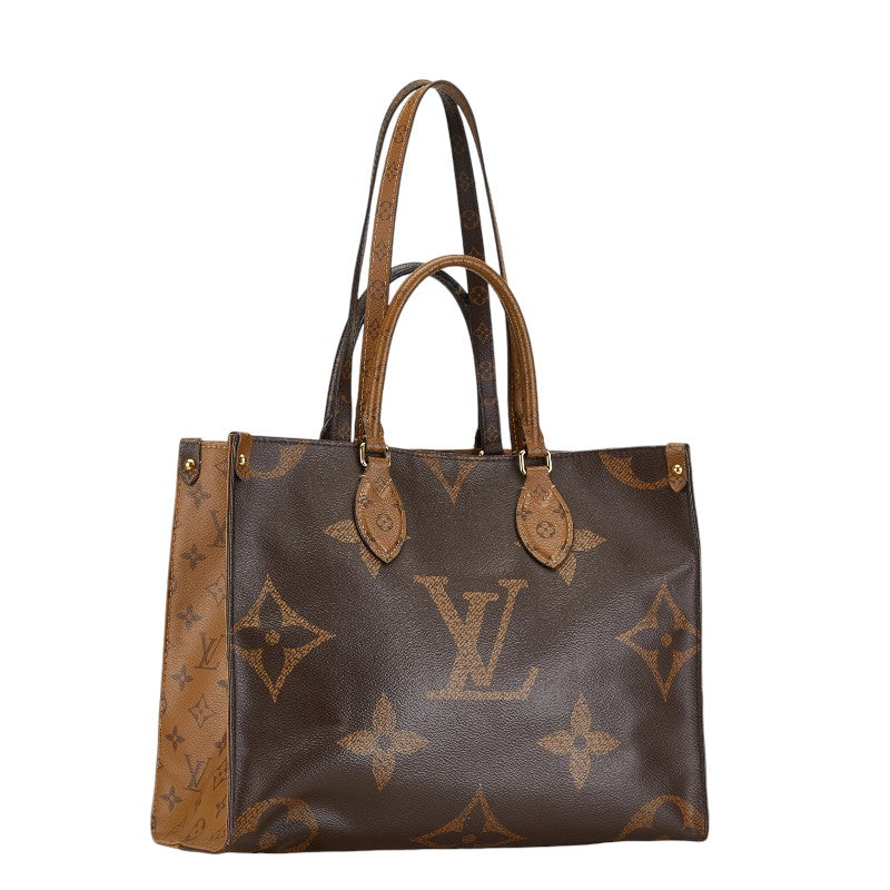 Louis Vuitton Monogram Giant Reverse OnTheGo MM Handbag Shoulder Bag M45321 Brown PVC Leather in Very Good Condition