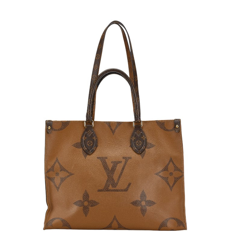 Louis Vuitton Monogram Giant Reverse OnTheGo MM Handbag Shoulder Bag M45321 Brown PVC Leather in Very Good Condition