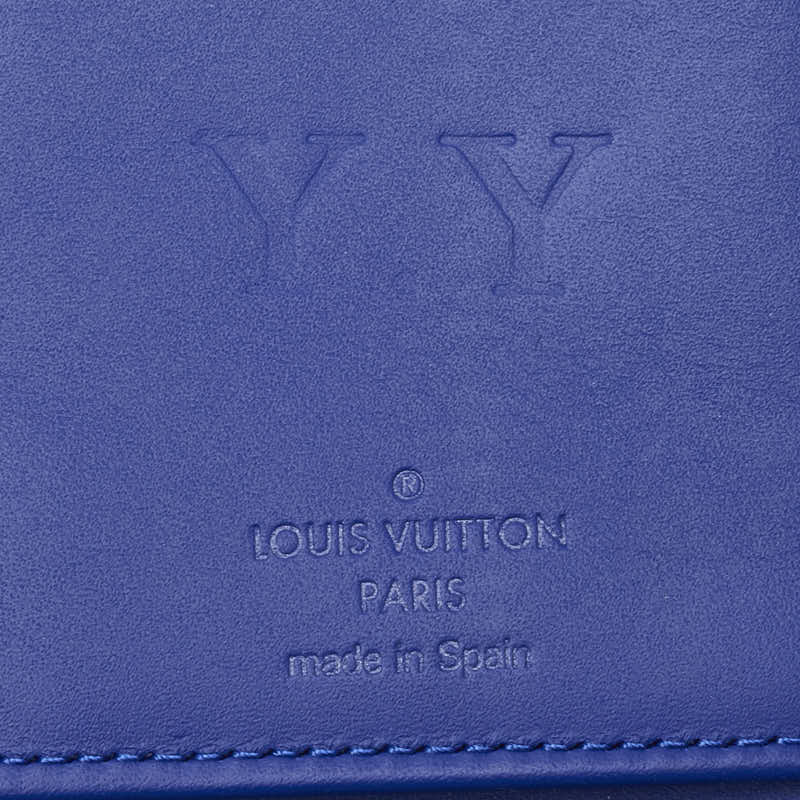 Louis Vuitton Monogram Zippy Wallet Vertical M80791 Neon Blue Leather