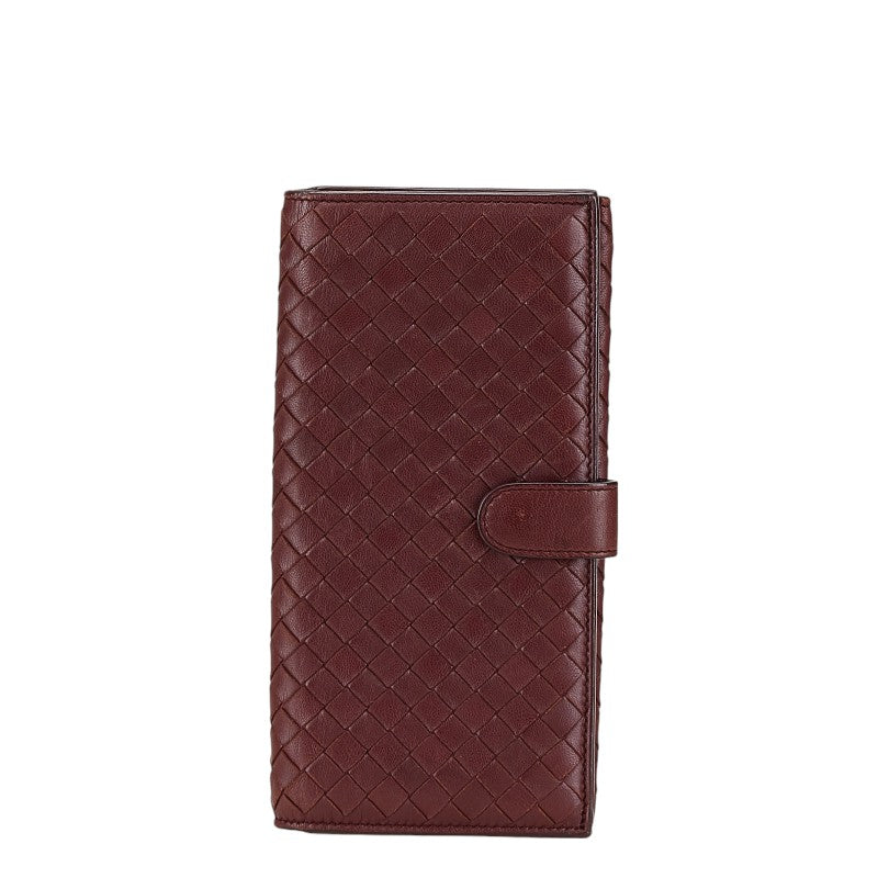 Bottega Veneta Intrecciato Leather Long Wallet in Very Good Condition