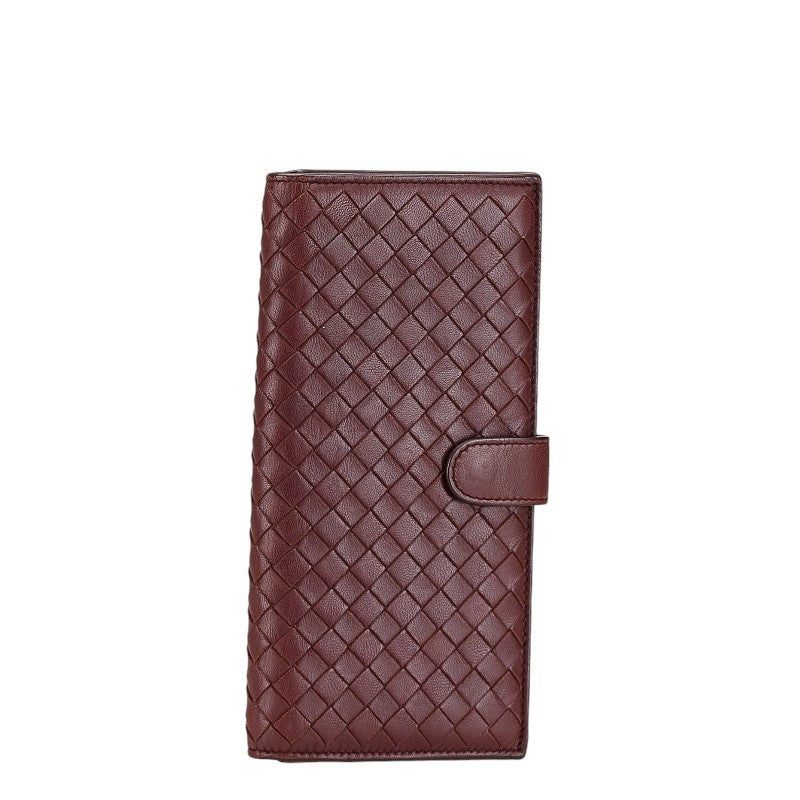 Bottega Veneta Intrecciato Leather Long Wallet in Very Good Condition