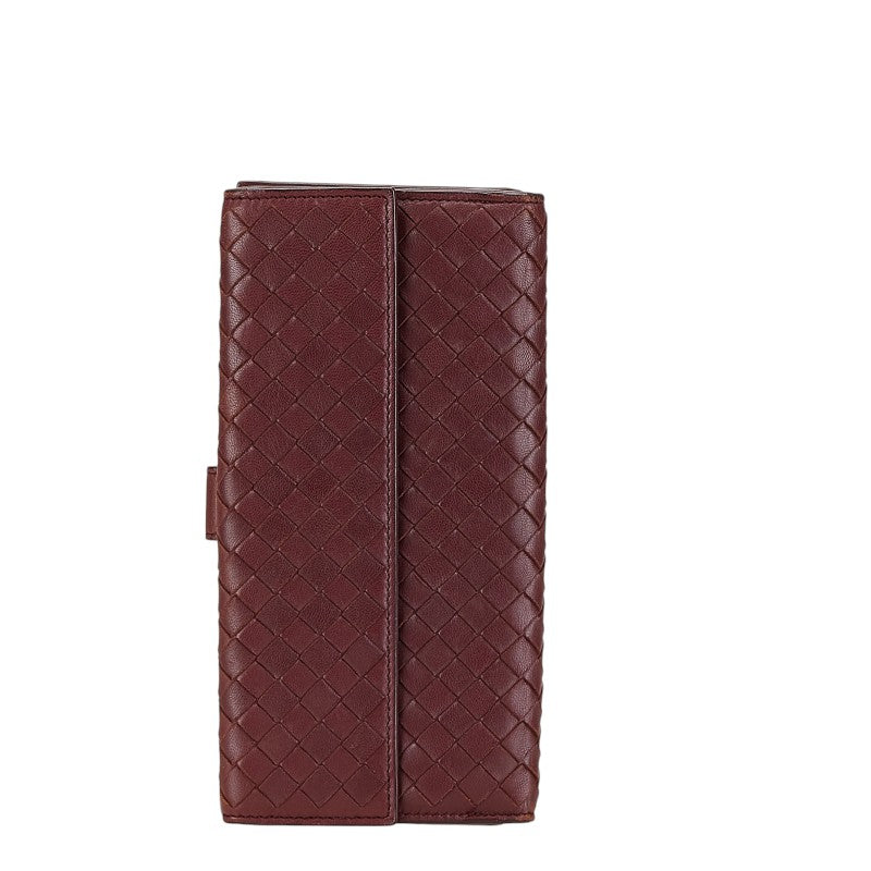 Bottega Veneta Intrecciato Leather Long Wallet in Very Good Condition