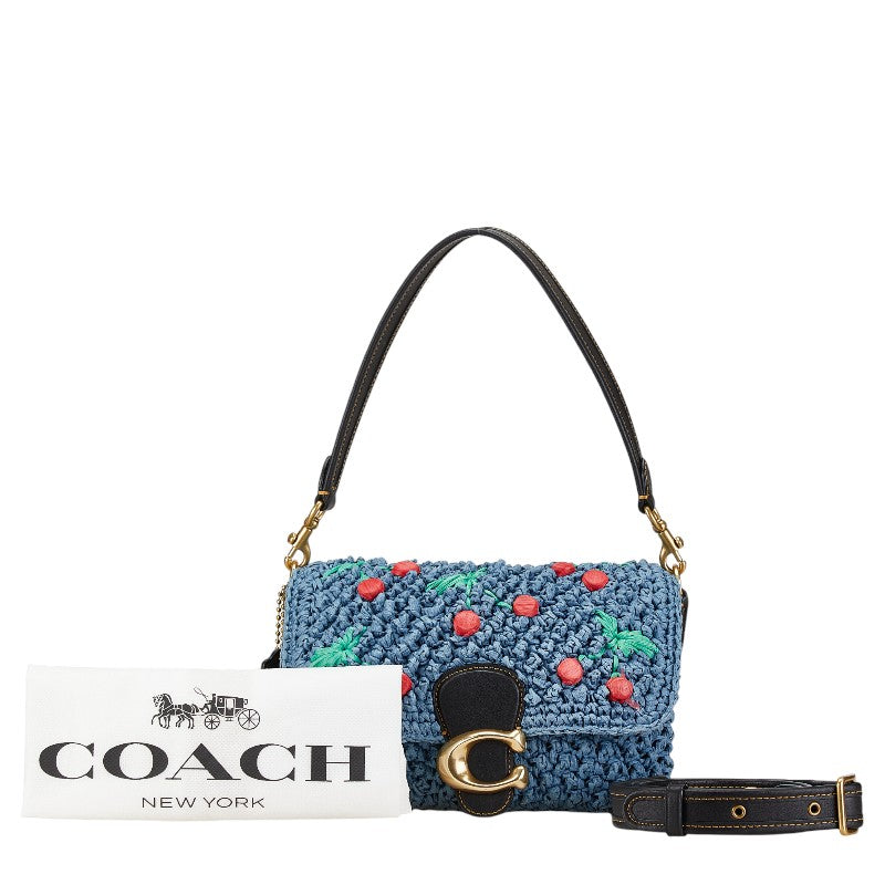 Coach Soft Tabby Embroidery Cherry 2WAY Handbag Shoulder Bag in Great Condition