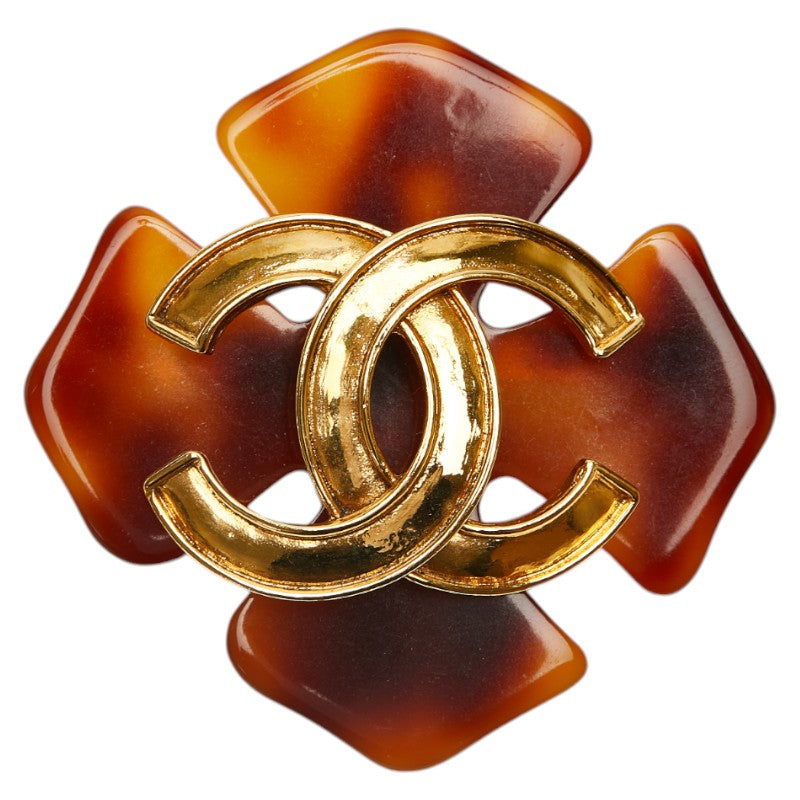 Chanel Vintage Coco Mark Brooch Gold Plated