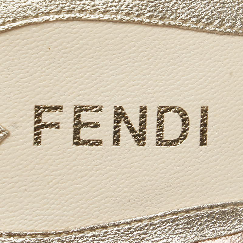 Fendi Zucca Logo Ribbon Mules Sandals Canvas Patent Leather