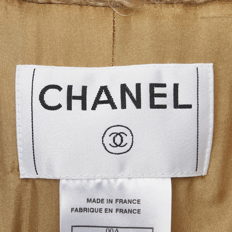 Chanel Coco Mark Long Coat Silk Wool Nylon in Very Good Condition