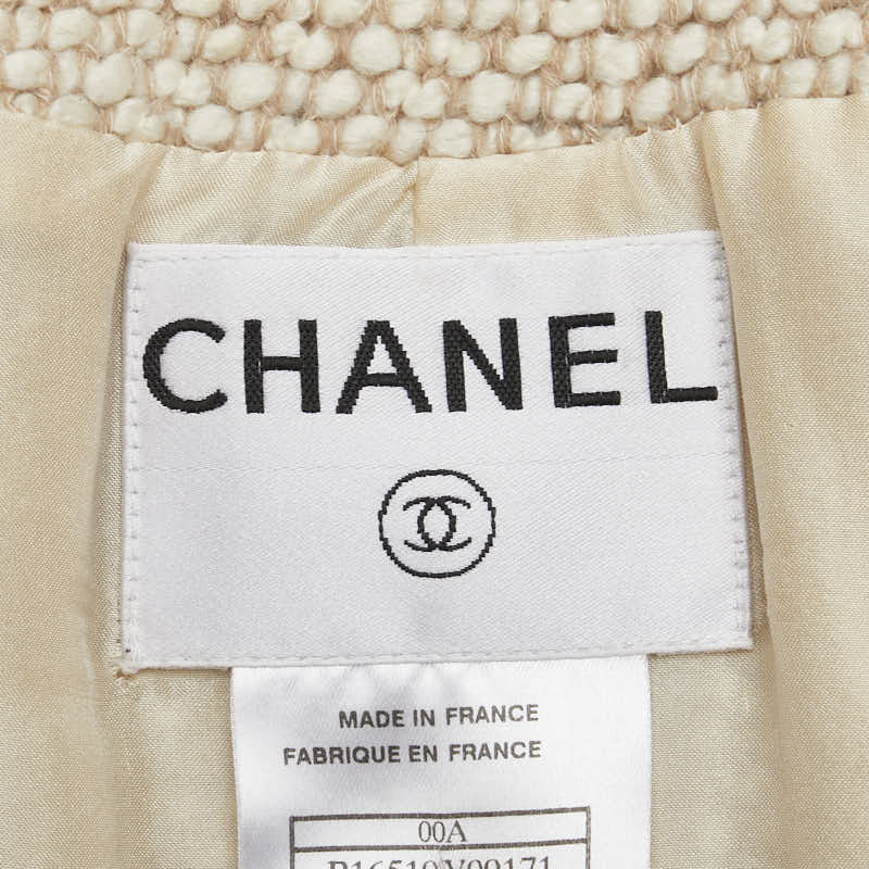 Chanel Wool Silk Long Coat Beige