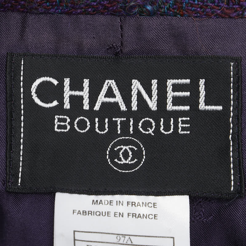 Chanel Vintage Coco Mark Jacket Purple in Very Good Condition