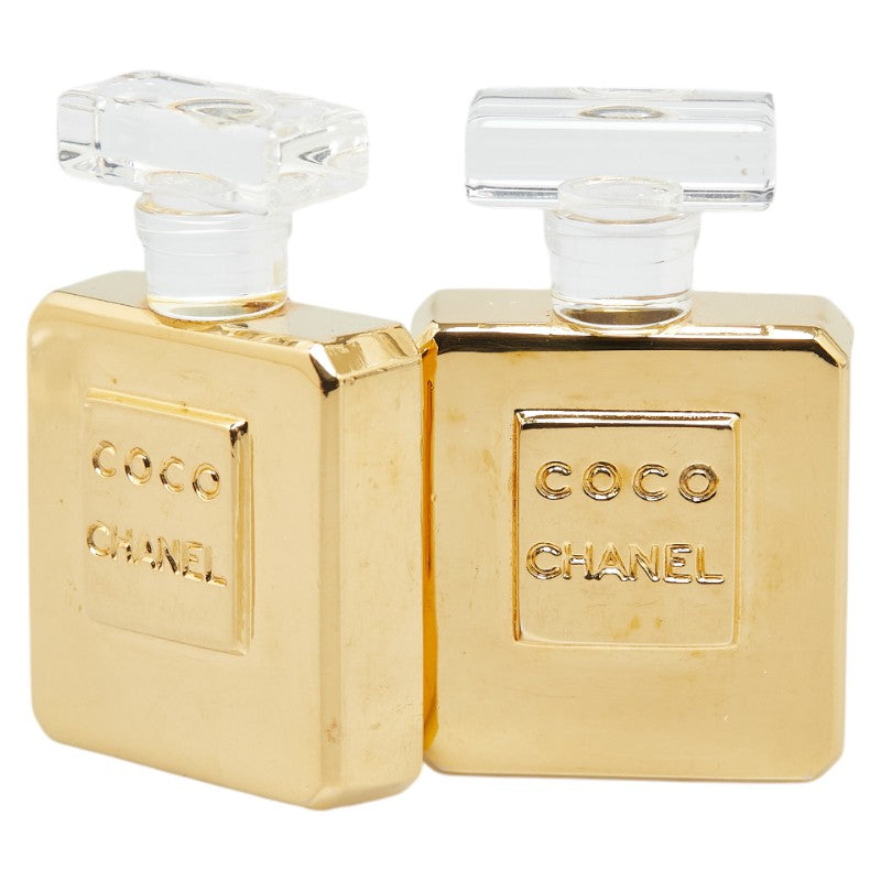 Chanel Logo Perfume Bottle Earrings Gold in Very Good Condition