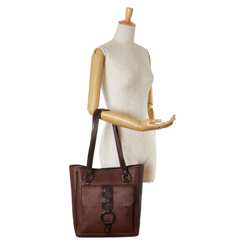 Bvlgari B.Zero1 Leather Tote Bag Brown