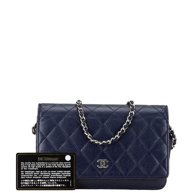 Chanel Caviar Skin Chain Wallet Bag