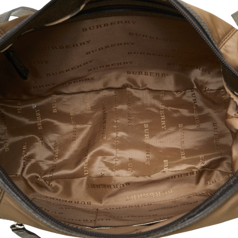 Burberry Nylon Leather Logo Shoulder Bag