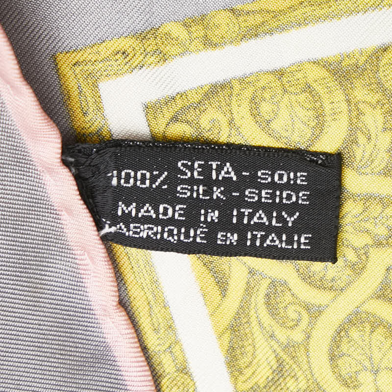 Celine Silk Scarf Gray Pink Multicolor