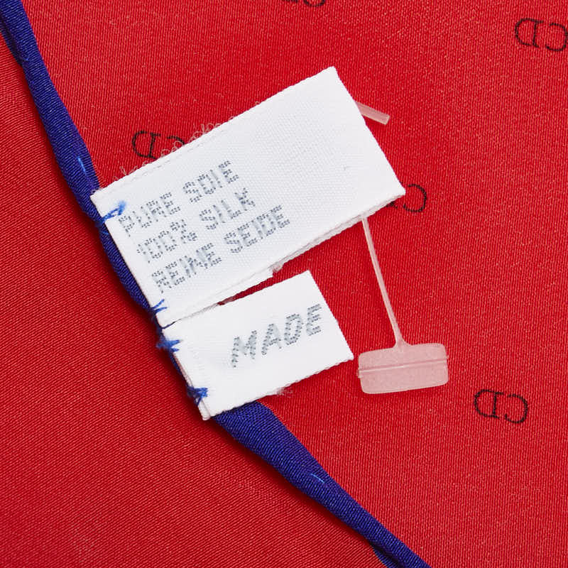 Dior Silk CD Logo Scarf Red Blue