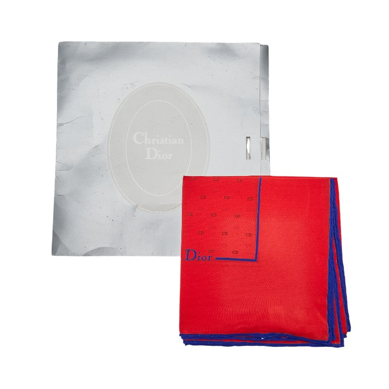 Dior Silk CD Logo Scarf Red Blue