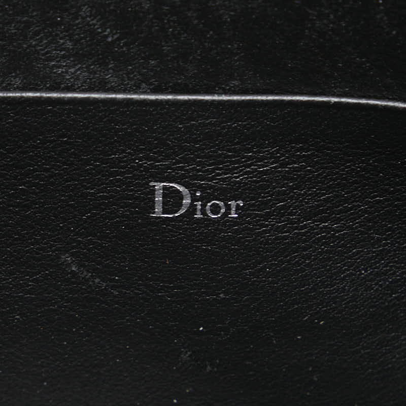 Dior Leather Organizer Bee Round Zip Wallet