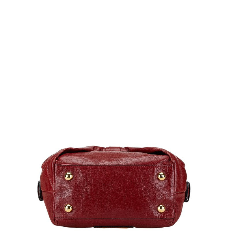 Valentino Leather Ribbon Handbag Red