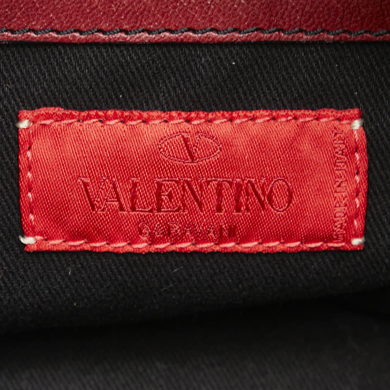 Valentino Leather Ribbon Handbag Red