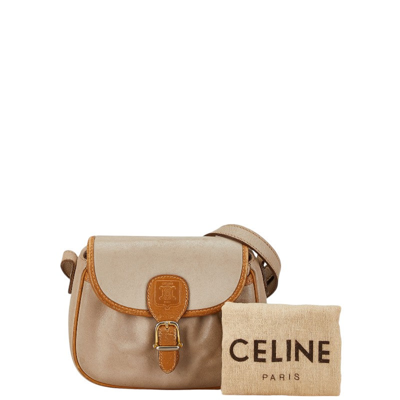 Celine Leather Shoulder Bag Beige