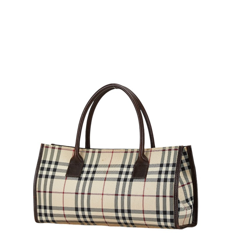 Burberry Nova Check Canvas Leather Handbag in Very Good Condition