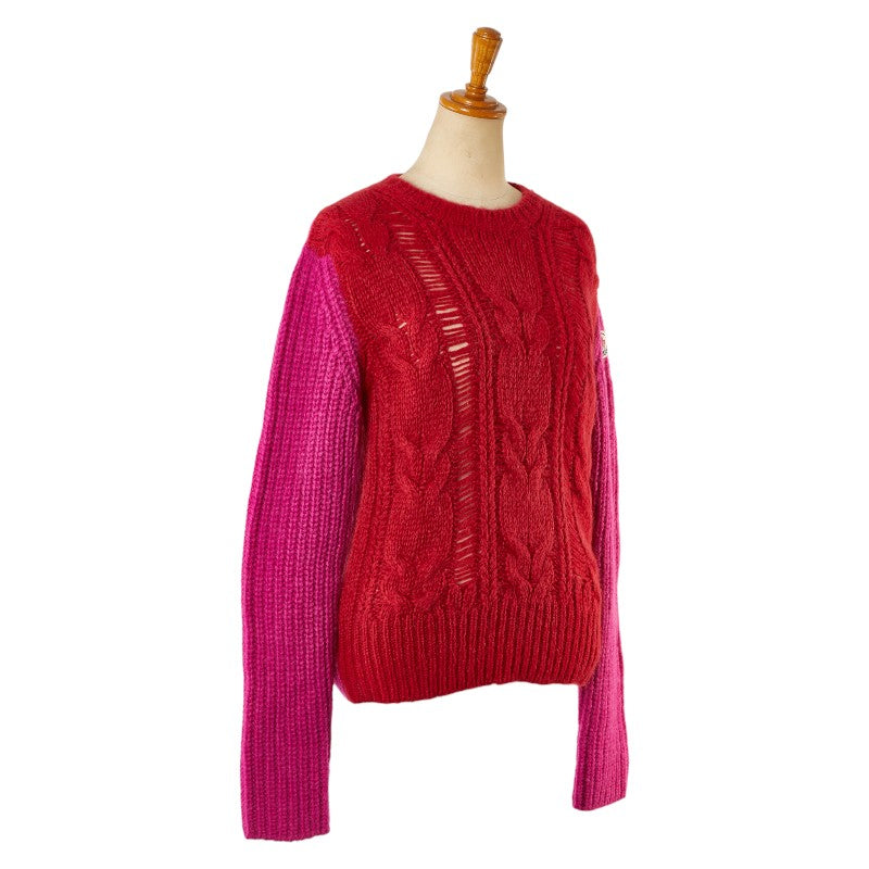 Moncler Alpaca Wool Logo Sweater S Pink Red