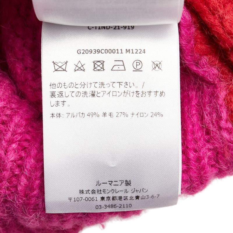 Moncler Alpaca Wool Logo Sweater S Pink Red