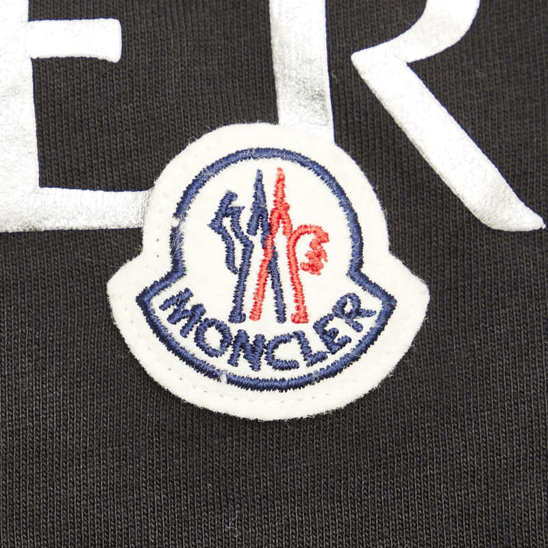 MONCLER Logo Patch Cotton T-Shirt XS Black