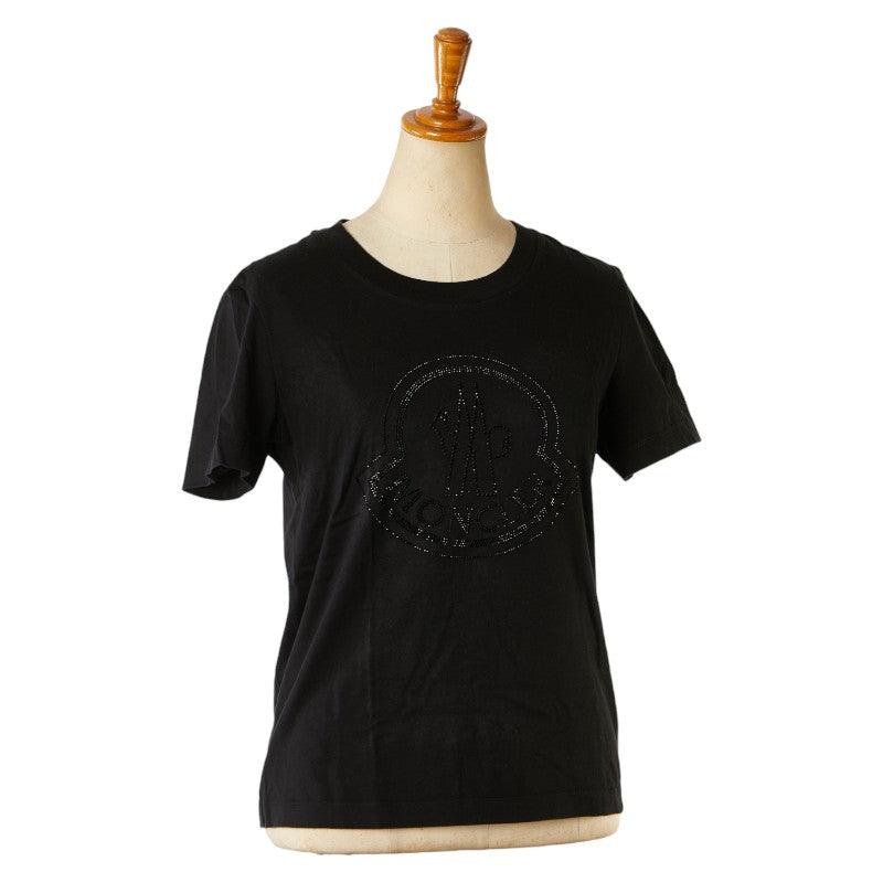 Moncler Logo Studded Cotton T-Shirt Black