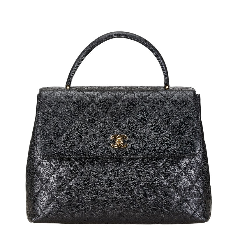 Chanel Caviar Skin Matelasse Coco Mark Kelly Handbag