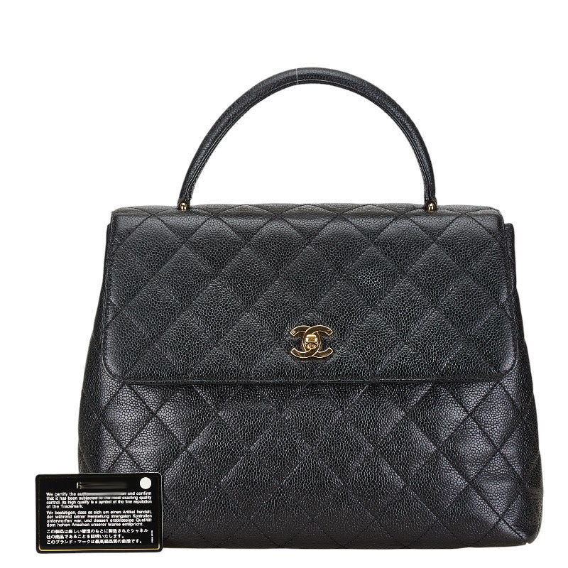 Chanel Caviar Skin Matelasse Coco Mark Kelly Handbag