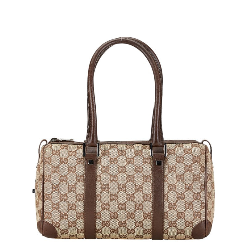 Gucci Canvas Leather Mini Boston Handbag