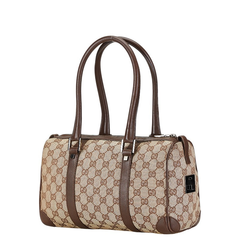 Gucci Canvas Leather Mini Boston Handbag