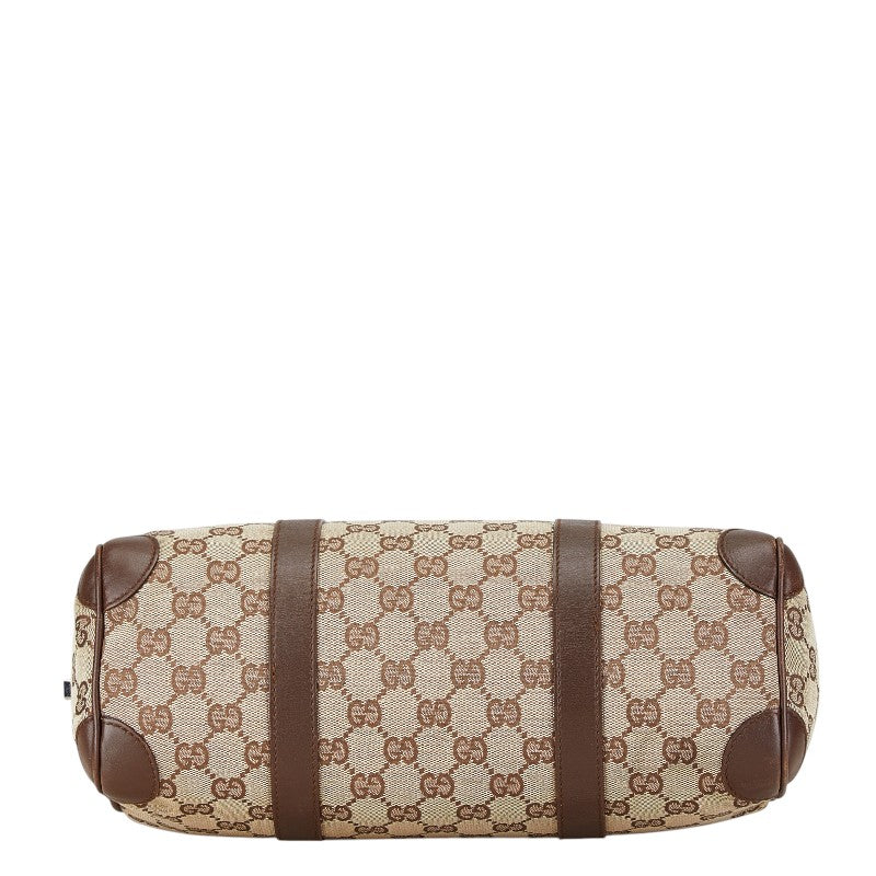 Gucci Canvas Leather Mini Boston Handbag