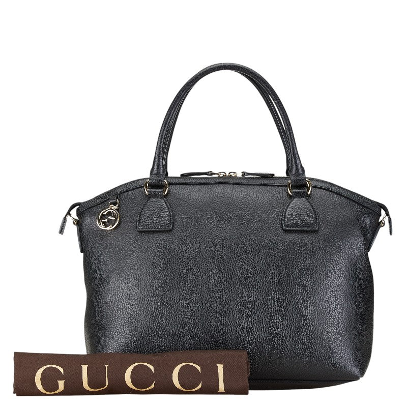 Gucci Leather Tote Handbag 449660 Black