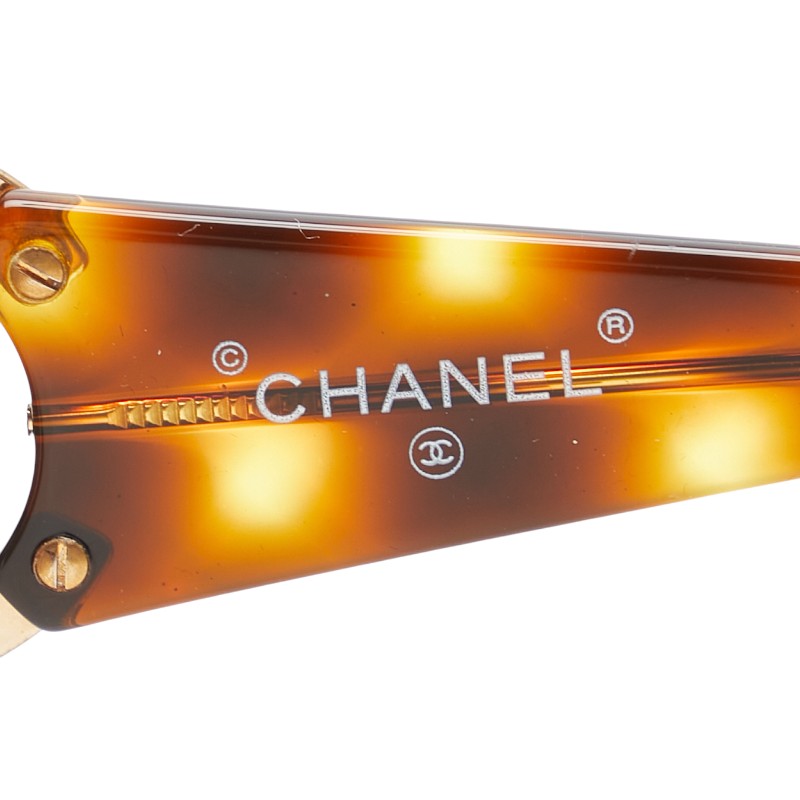 Chanel Coco Mark Sunglasses Brown Gold