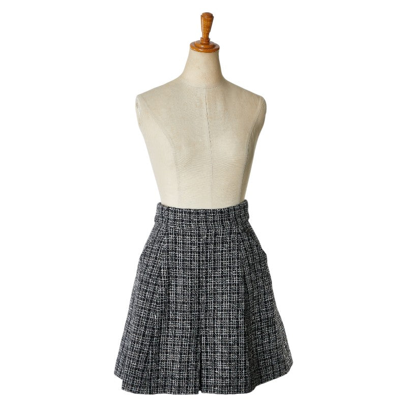 Chanel Tweed Skirt Cotton Acetate Silk