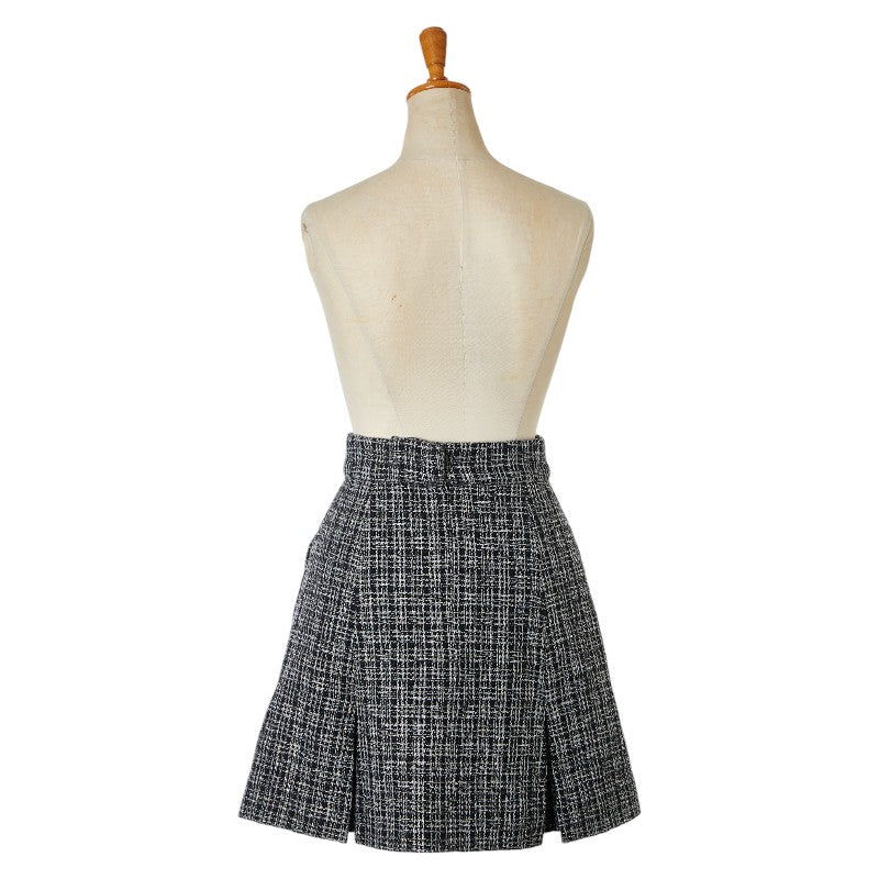 Chanel Tweed Skirt Cotton Acetate Silk