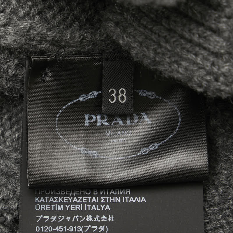 Prada Cashmere Knit Cardigan Gray