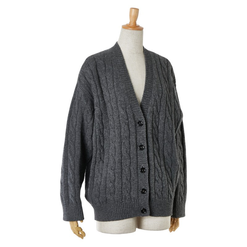 Prada Cashmere Knit Cardigan Gray