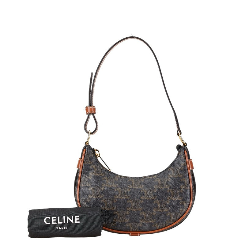 Celine Triomphe Mini Ava Handbag Brown Black PVC Leather