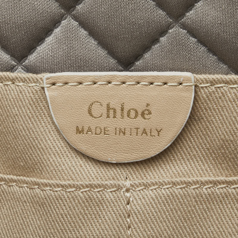 Chloe Lucy Leather Chain Shoulder Bag Beige