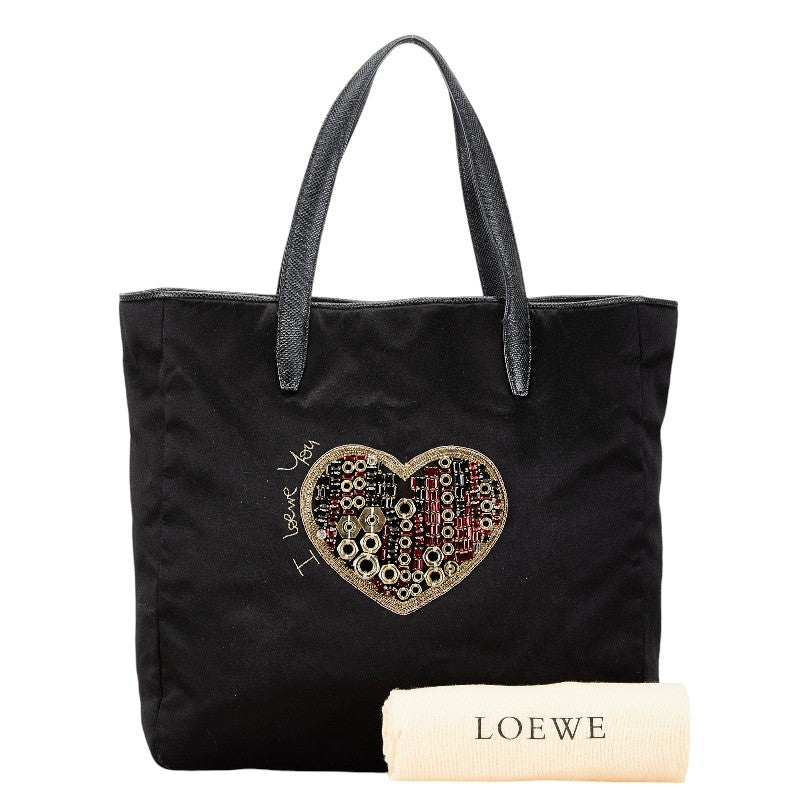 Loewe Heart Motif Nylon Leather Tote Bag