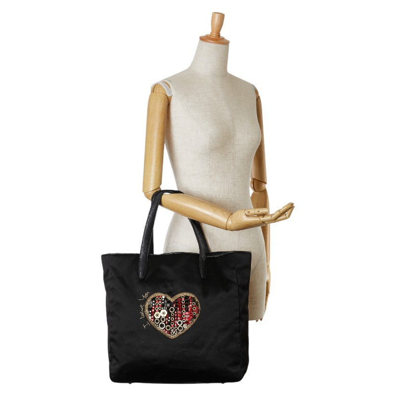 Loewe Heart Motif Nylon Leather Tote Bag